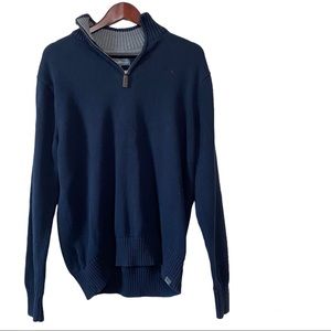 Eddie Bauer 1/4 Zip Navy Blue Sweater Size Large